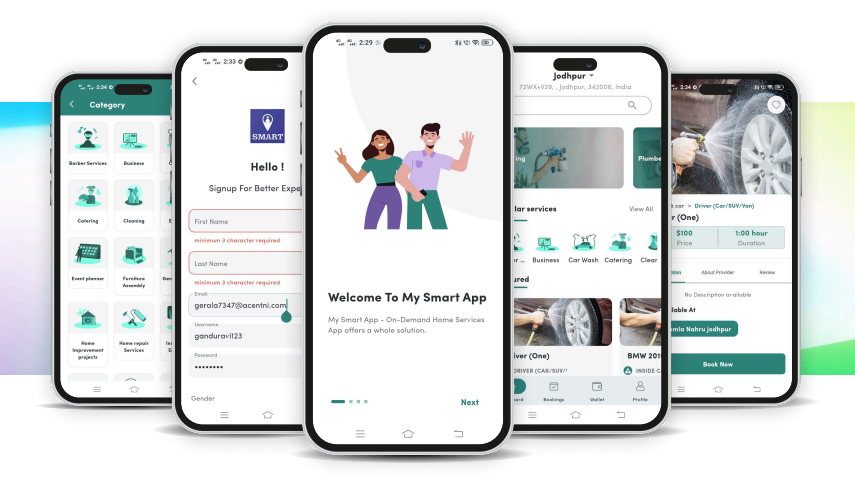 My Smart App home-services USA — booking and instant dispatch screen