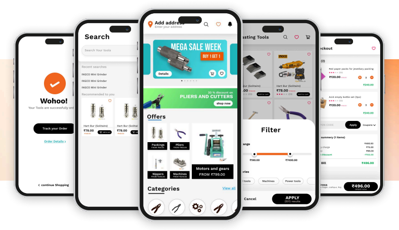 Ojaarwala industrial tools e-commerce — catalog with advanced filters